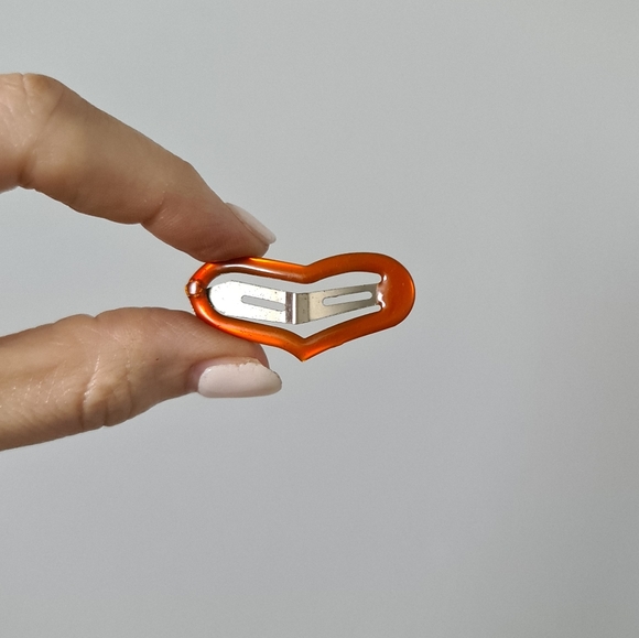 Accessories - 🏷️ Retro Vintage Orange Love Heart Hair Clip Slide